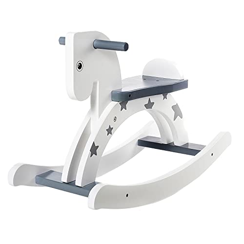 Labebe Caballito Balancin Bebé, Caballito Madera Con Estrellas Grises Para Niño De 1-3 Años, Turnraise Balancin/Caballo Balancin Bebé/Caballito Balancin Madera/Caballito Juguete/Columpio Balancin Bebé/Balancin Infantil/Sillon Balancin Niño…