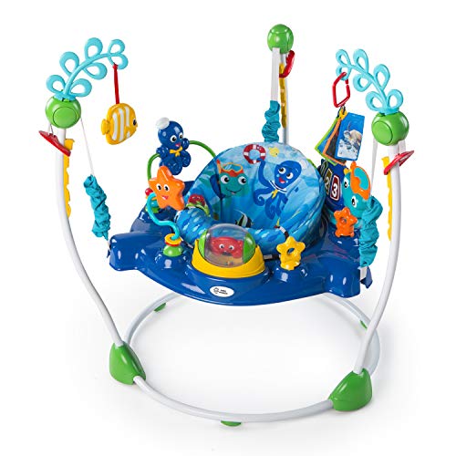 Baby Einstein, Saltador y Centro de Actividades Neptune's Ocean Discovery, 15+ juguetes y actividades, 3 idiomas, andador con música y luces, asiento giratorio de 360°, ajustable, a partir de 6 meses